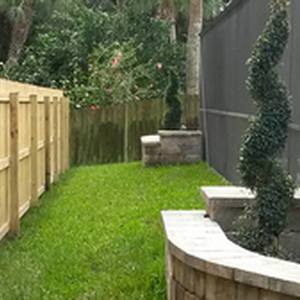 Backyard Retaining Wall and Fence