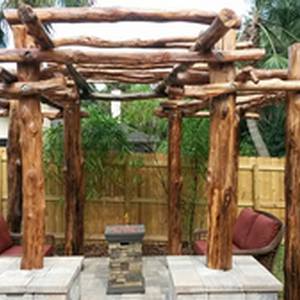 One-of-a-kind Natural Wood Pergola