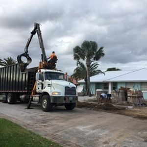 Pallets of pavers arrive