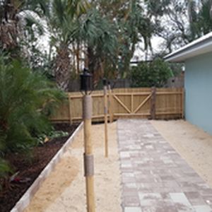 Bamboo fence and gate inside