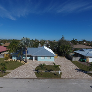 Arial view of front yard complete