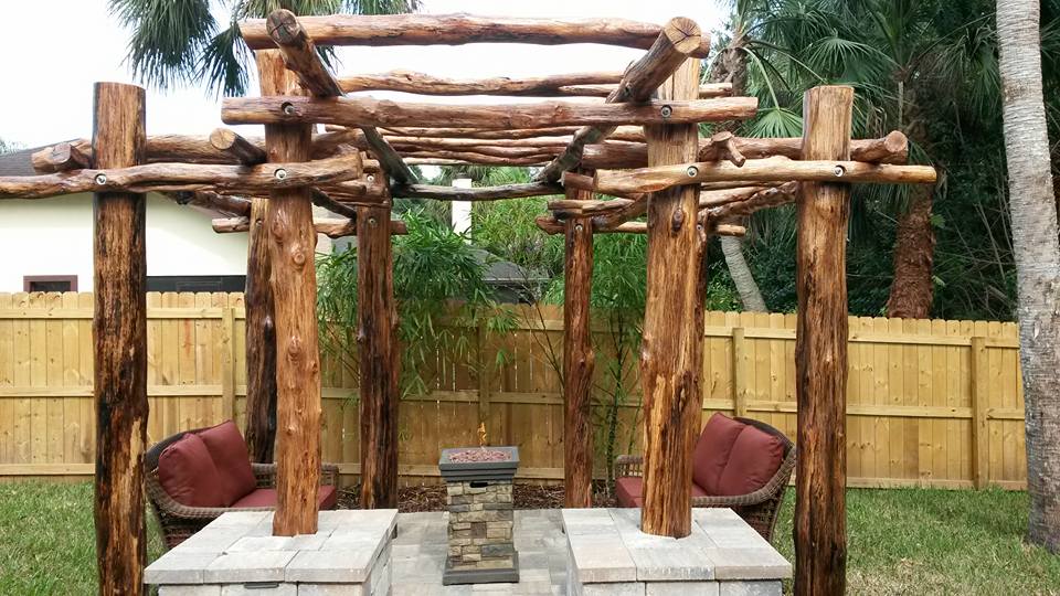 Custom Natural Wood Pergola